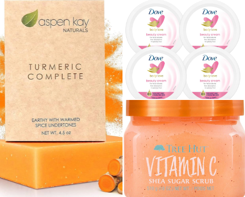 Turmeric soap bar cover photo collage