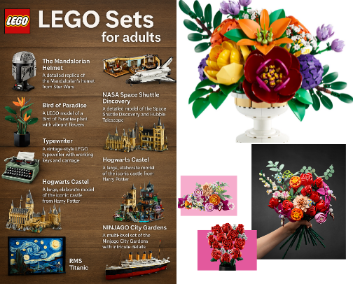 Brick & Bloom: LEGO Botanical Beauties cover photo collage