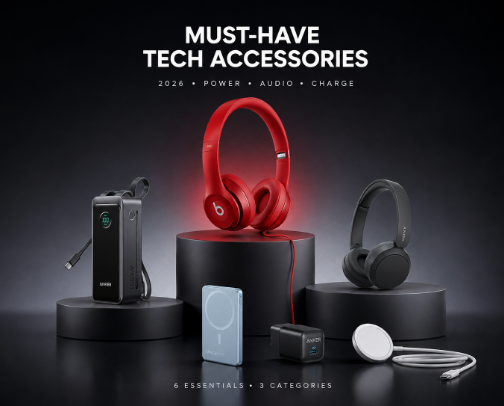 Must-Have Tech Gadget Accessories cover photo collage