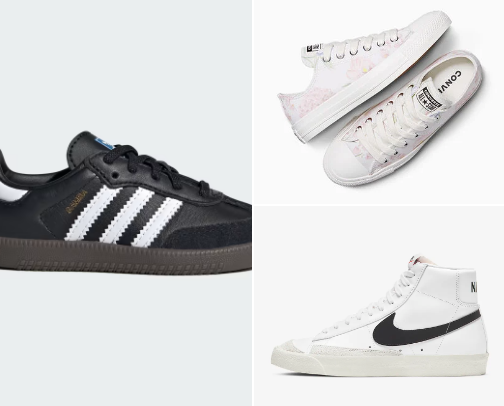 my favorite cute (not too athletic) sneakers cover photo collage