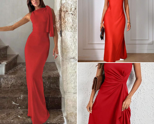 Red Elegant Dresses For Every Event cover photo collage