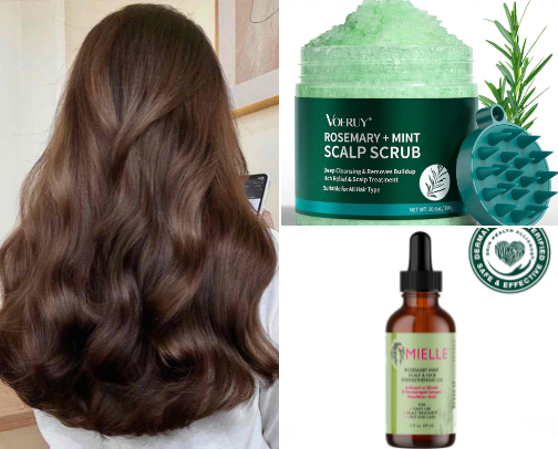 healthy scalp=strong roots,healthy hair starts here! cover photo collage
