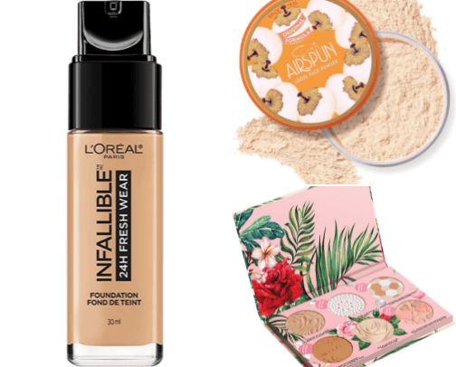Makeup products cover photo collage