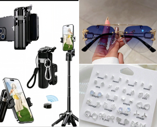 The perfect collection of modern accessories, jewelry and smart gadget cover photo collage