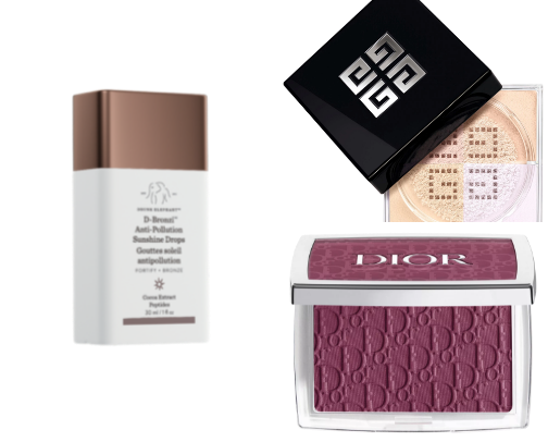 spring makeup products cover photo collage