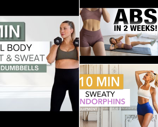 🏋️‍♀️ Best At-Home Workout Videos (No Equipment Needed!) cover photo collage