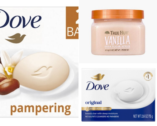 affordable shower essentials to make you smell like vanilla ! cover photo collage