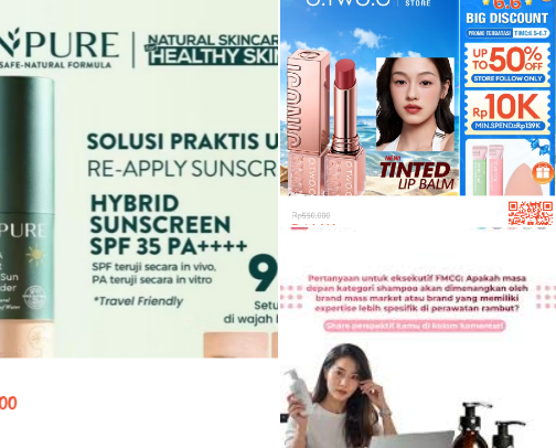 Make up and sunscreen cover photo collage