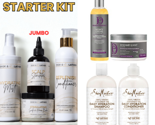 Hair care products cover photo collage