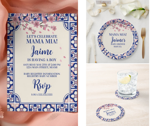 Mama Mia Baby Shower Collection cover photo collage