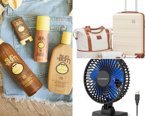 Travel necessities cover photo collage
