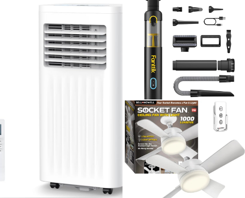 Appliances, gadgets and organizational items to get your life comfortable and in order cover photo collage