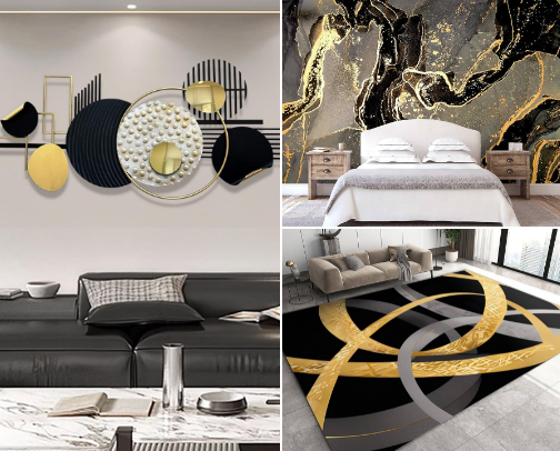 🖤💛Black & Gold Home Decor💛🖤 cover photo collage