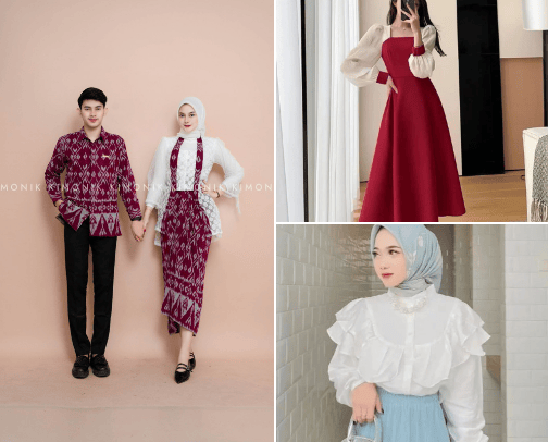 Koleksi outfit merah putih special HUT RI 17 Agustus kemerdekaan Indonesia cover photo collage