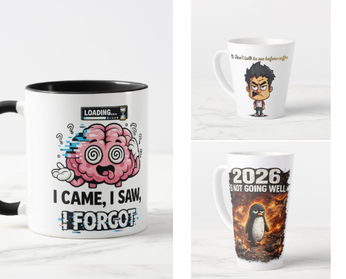 Funny & Unique Mugs ☕😂 cover photo collage