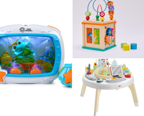 Baby Toys That Buy Me 10 Glorious Minutes of Peace (and Hot Coffee) cover photo collage