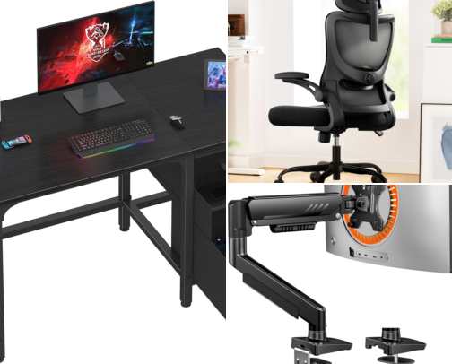 🖥️ 19 Desk Setup Essentials for a Cleaner & More Comfortable Workspace cover photo collage