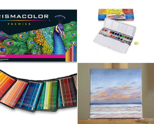 Art supplies cover photo collage