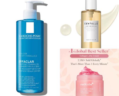 skincare routine for spotless skin (oily/combination skin) cover photo collage