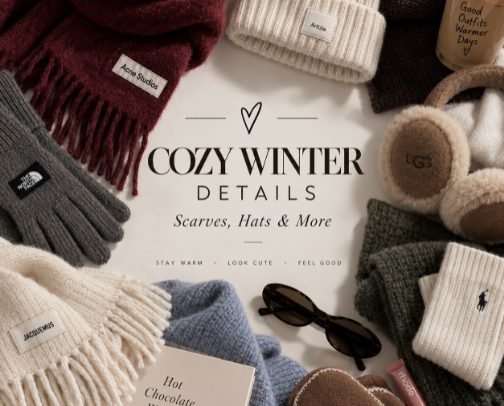 Cozy Winter Details: Scarves, Hats & More ☕ cover photo collage