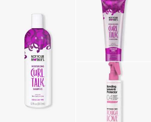 curly hair products cover photo collage