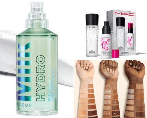 Makeup products cover photo collage