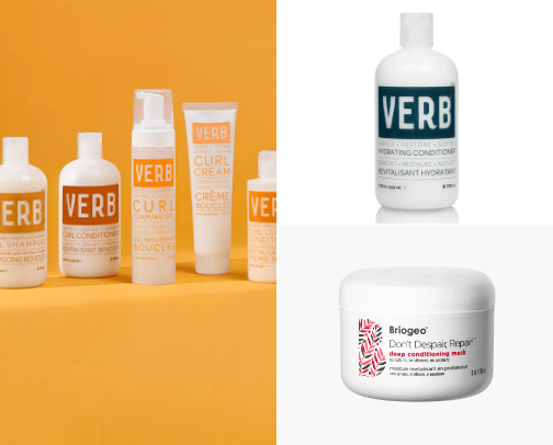 Curly hair products cover photo collage