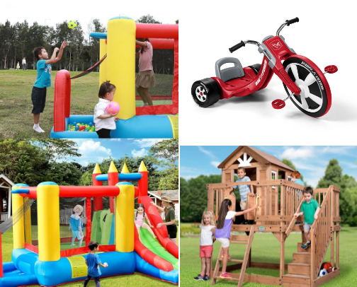 Bounce Houses and play houses for kids cover photo collage
