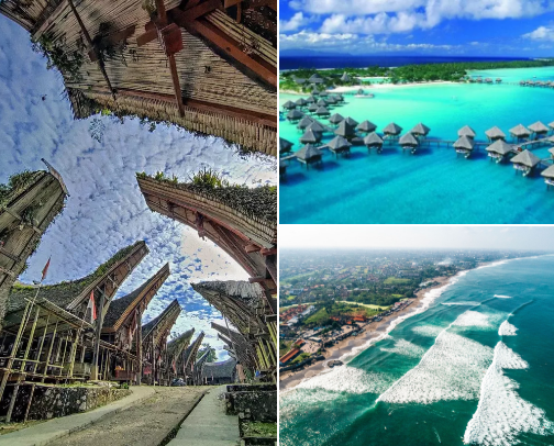 Recommended tourist destinations in Indonesia cover photo collage