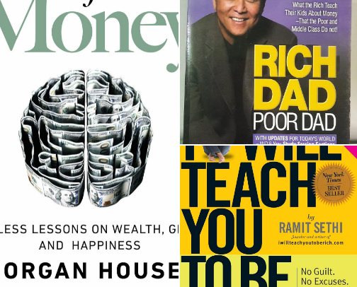 Books That Actually Changed How I Think About Money. cover photo collage