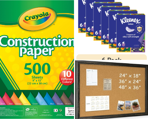 Classroom supplies cover photo collage
