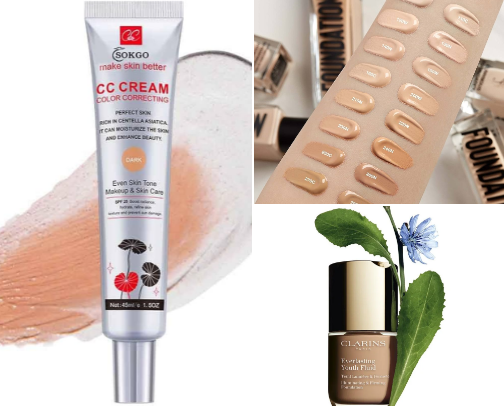 Liquid foundation cover photo collage