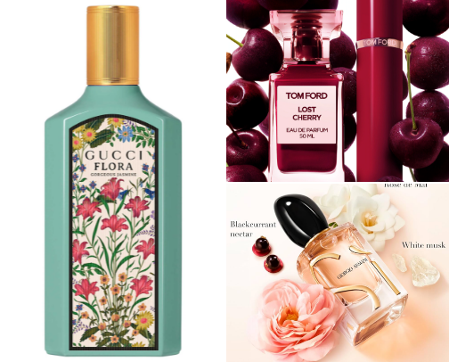 Perfumes and frangrances cover photo collage