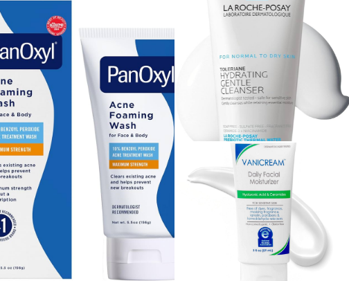 My affordable skincare routine for acne-prone skin cover photo collage