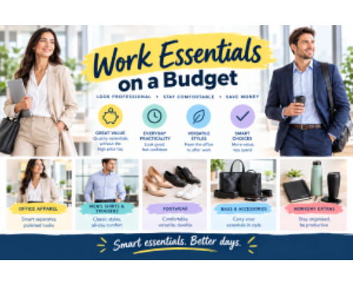 Work Essentials on a Budget cover photo collage