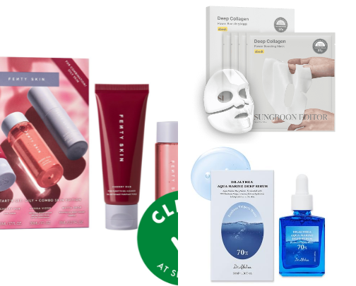 Skincare product to achieve Korean glass skin cover photo collage