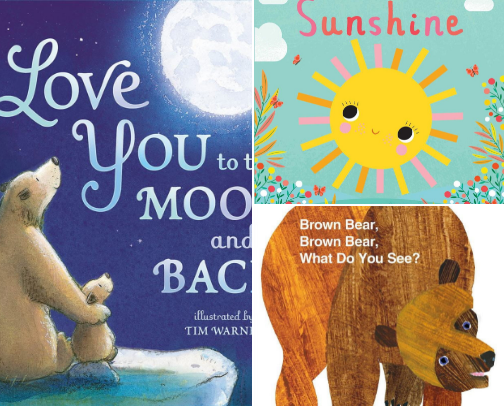 Children’s books from ages newborn to toddlers. cover photo collage