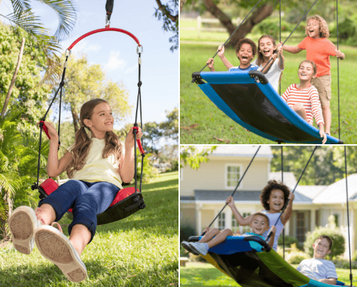 Kid's Swings Outdoors cover photo collage