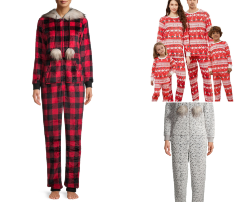 Women's Faux Fur Trimmed Union Suits cover photo collage