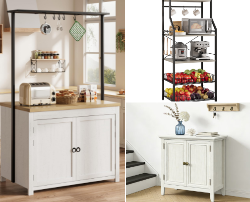 The Ultimate Wayfair Kitchen Storage, Small Appliances & Pantry Organization Guide (Wayfair Baker's Racks, Kitchen Islands & Pantry Edition) cover photo collage