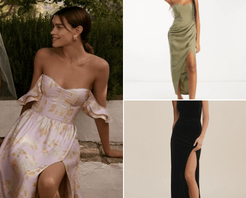 wedding guest and prom dresses cover photo collage