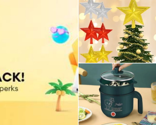 Online shopping cover photo collage