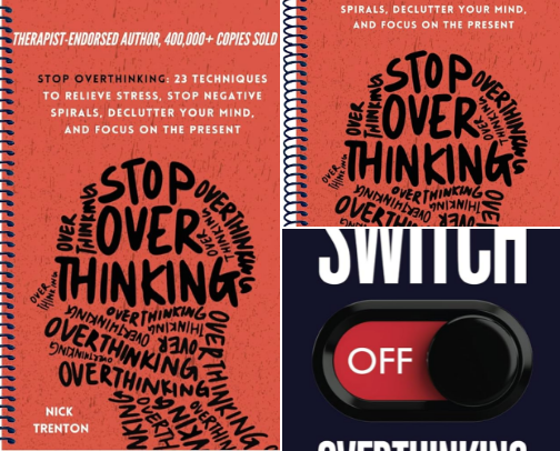 Stop Overthinking: 23 Techniques to Relieve Stress, Stop Negative Spirals, Declutter Your Mind, and Focus on the Present (The Path to Calm) supportive reading collection cover photo collage