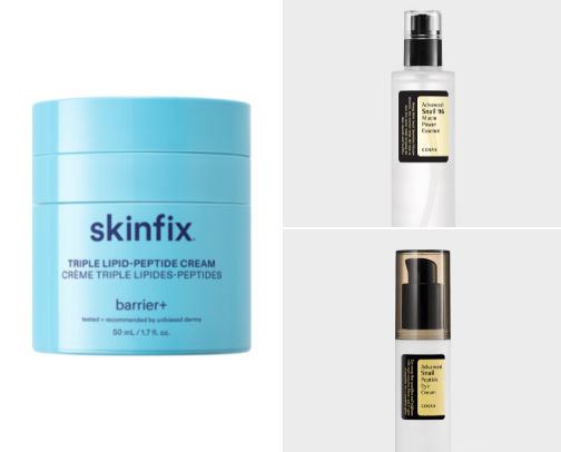 Hydration Focused Skincare🫧: for someone using a retinol/retinoid (acne/hyperpigmentation prone) cover photo collage