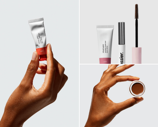 Glossier products cover photo collage