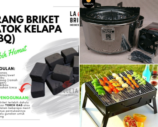 Selling fuel briquettes and cooking needs cover photo collage