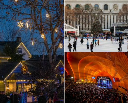 Favorite holiday places to visit during December in New Jersey, New York City, and Pennsylvania. cover photo collage