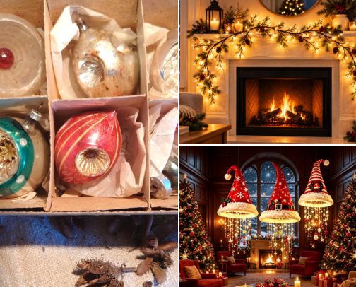 Cozy Cabin Christmas Decor cover photo collage