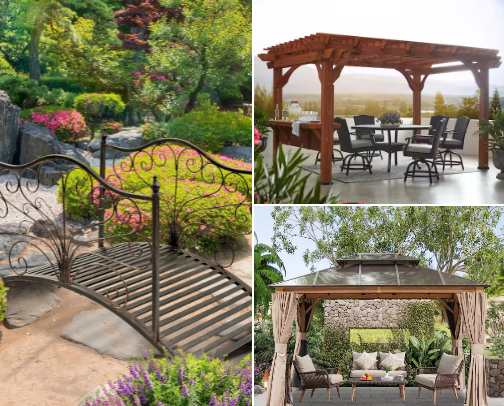 ornaments for gardens and courtyards cover photo collage