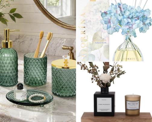 Modern Bath Sanctuary: Luxury Accents & Spa Essentials cover photo collage